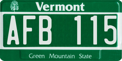 VT license plate AFB115