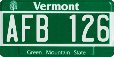 VT license plate AFB126