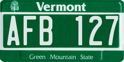 VT license plate AFB127