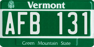 VT license plate AFB131
