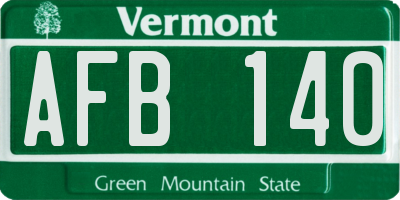 VT license plate AFB140