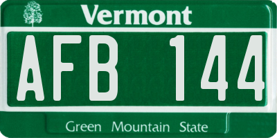VT license plate AFB144
