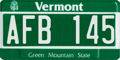 VT license plate AFB145