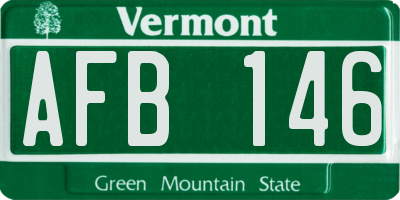 VT license plate AFB146