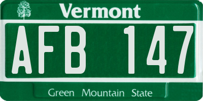 VT license plate AFB147