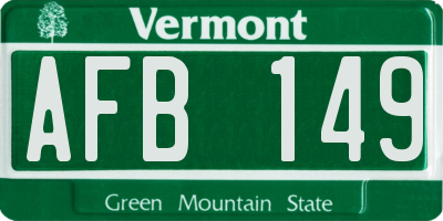 VT license plate AFB149