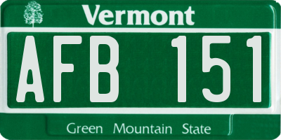 VT license plate AFB151