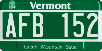 VT license plate AFB152