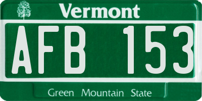 VT license plate AFB153