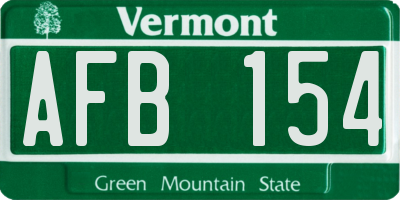 VT license plate AFB154