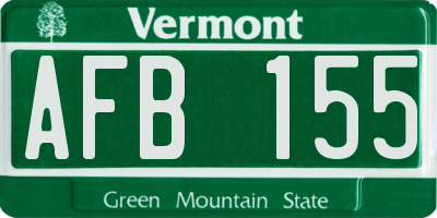 VT license plate AFB155