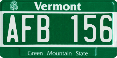 VT license plate AFB156
