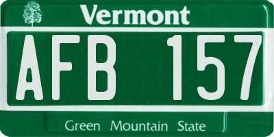 VT license plate AFB157