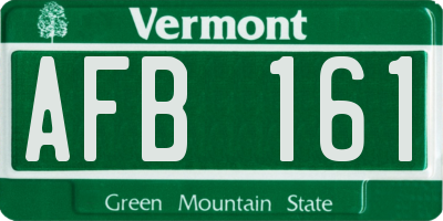 VT license plate AFB161