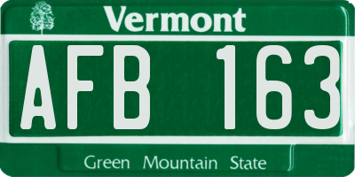 VT license plate AFB163