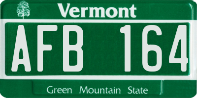 VT license plate AFB164