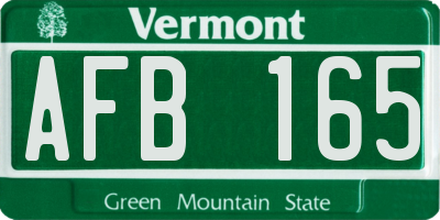 VT license plate AFB165