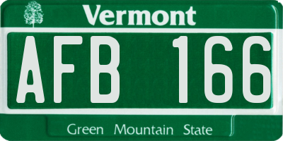 VT license plate AFB166