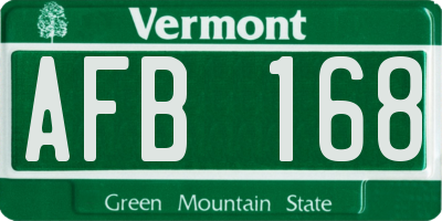 VT license plate AFB168