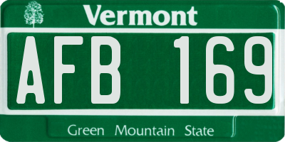 VT license plate AFB169