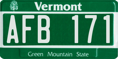 VT license plate AFB171
