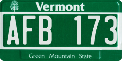 VT license plate AFB173