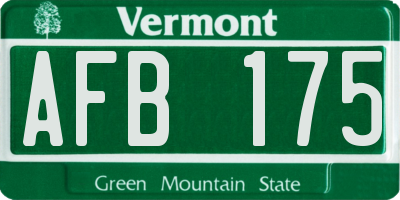 VT license plate AFB175