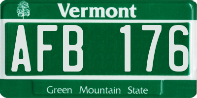 VT license plate AFB176