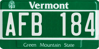 VT license plate AFB184