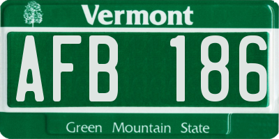 VT license plate AFB186