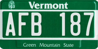 VT license plate AFB187
