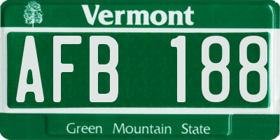VT license plate AFB188