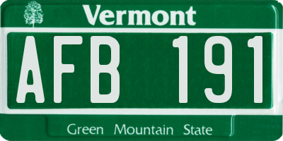 VT license plate AFB191