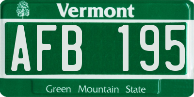 VT license plate AFB195