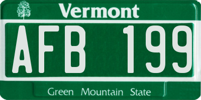 VT license plate AFB199