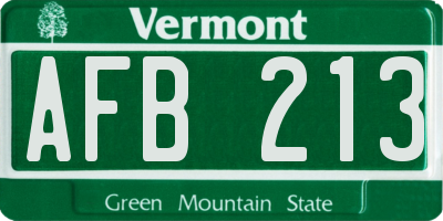 VT license plate AFB213