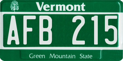 VT license plate AFB215