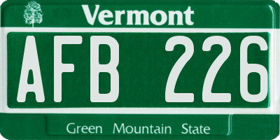 VT license plate AFB226