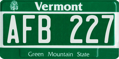 VT license plate AFB227