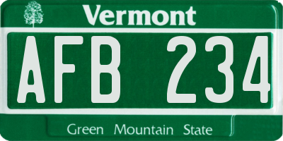 VT license plate AFB234