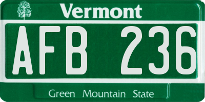 VT license plate AFB236
