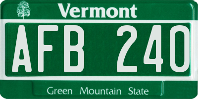 VT license plate AFB240