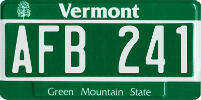 VT license plate AFB241