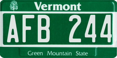 VT license plate AFB244