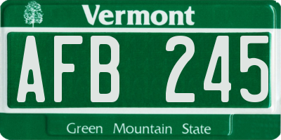 VT license plate AFB245