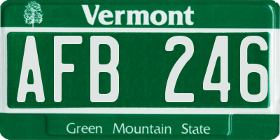 VT license plate AFB246
