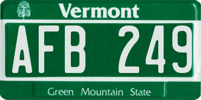 VT license plate AFB249