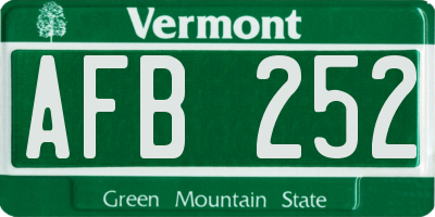 VT license plate AFB252