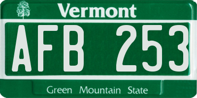 VT license plate AFB253
