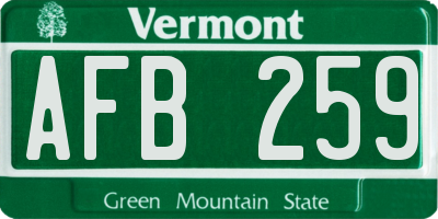 VT license plate AFB259